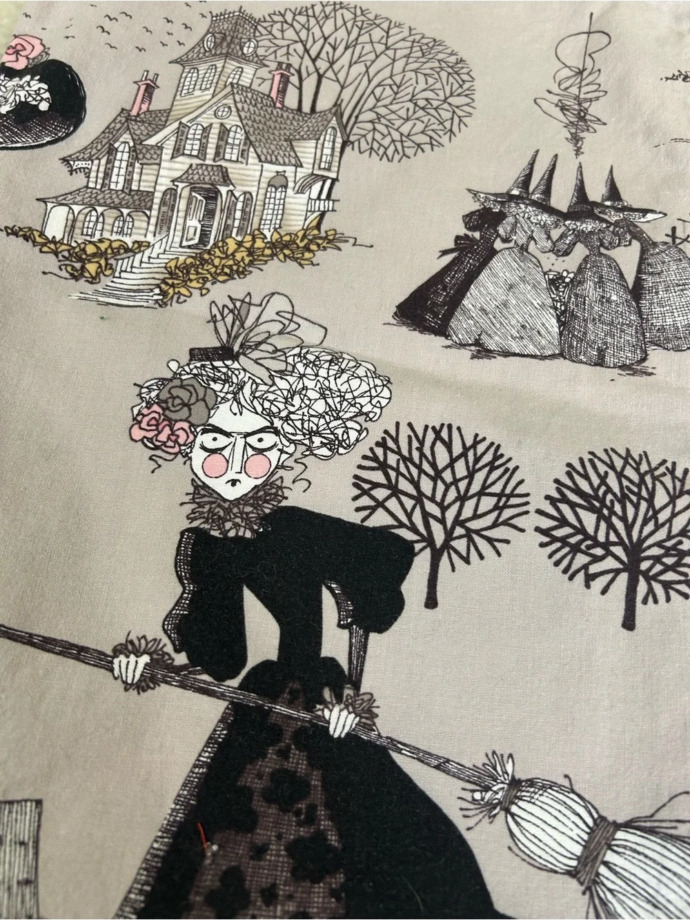 4/$25 Halloween Pillowcase - Gray with Black & Pink Accents